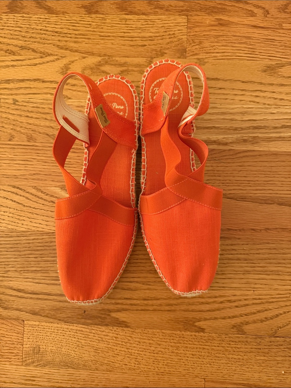 Orange Canvas Slingback Espadrille Flats